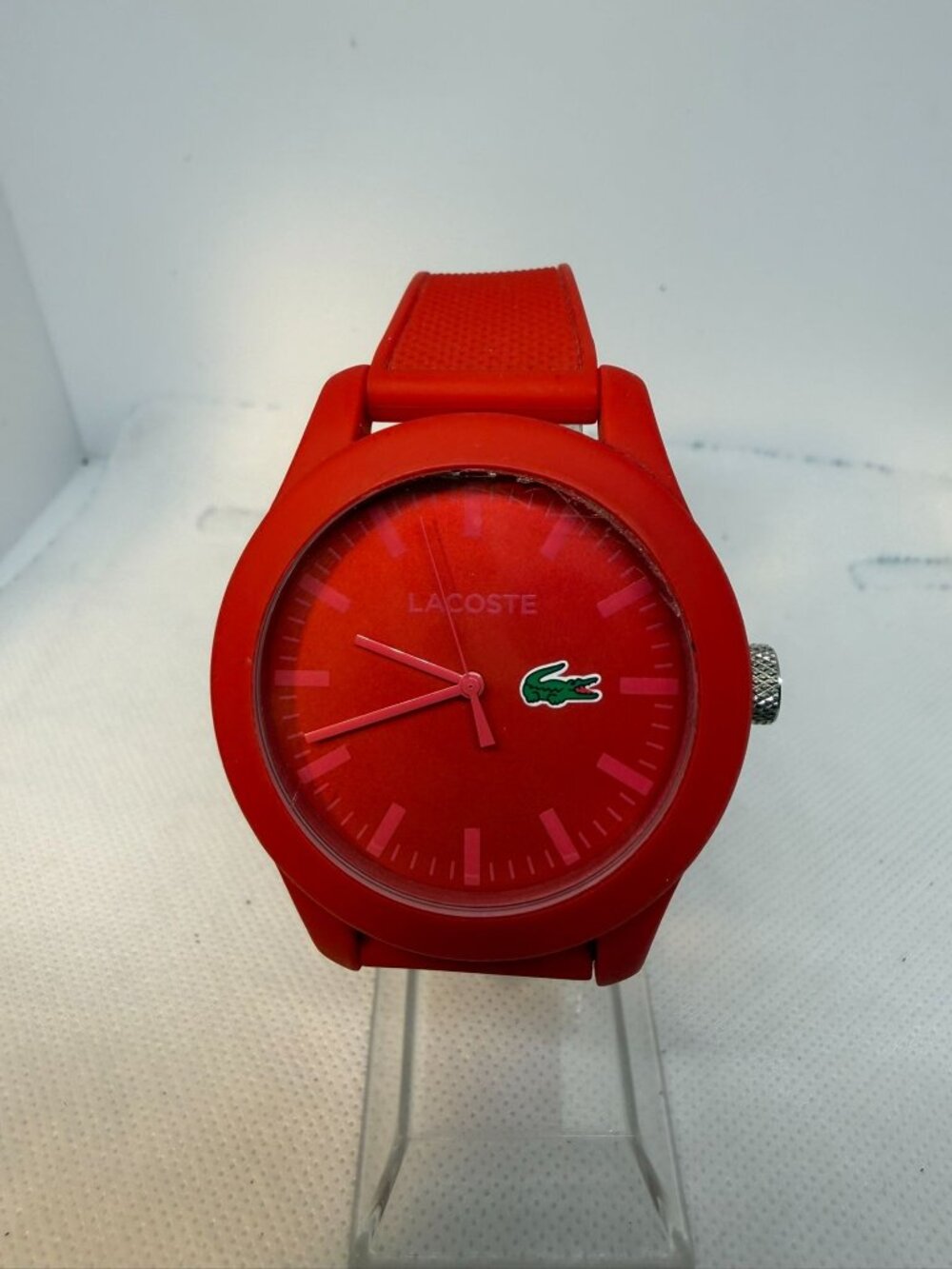Lacoste Men's 12.12 Red Silicone Strap Sport Watch 43mm Quartz 2010764